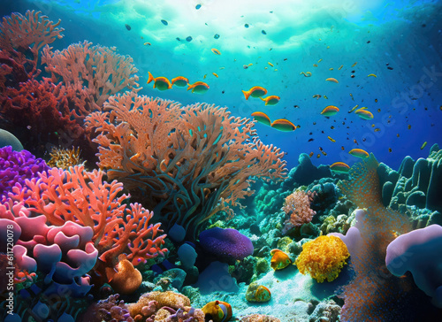 coral reef with fish © Nilkanth