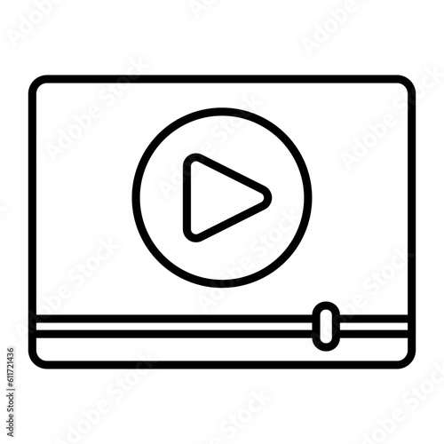 Interactive Video Thin Line Icon