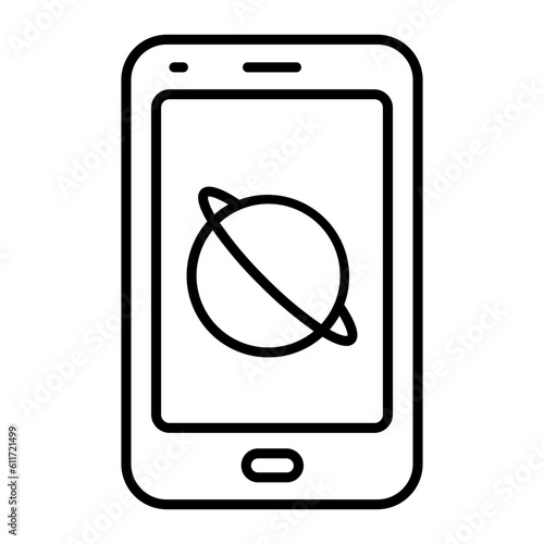 Space Simulator Thin Line Icon