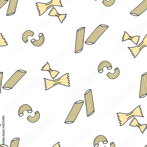 Seamless pasta pattern. Idea for food packaging, textiles and more.