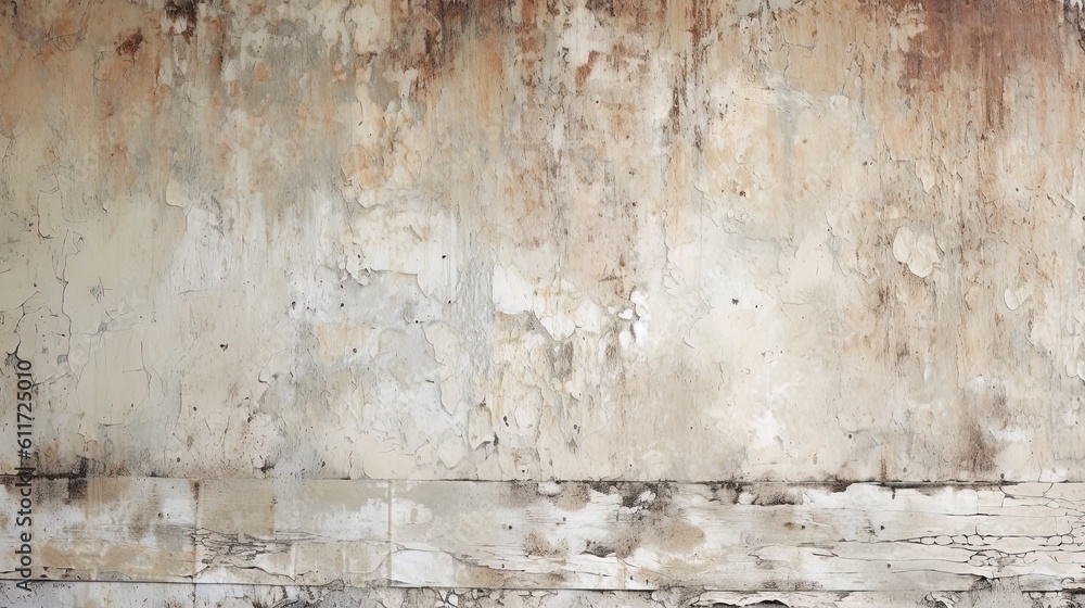 Obraz premium Distressed painted surface. Light green, brown, beige antique aged metal, wall. Vintage texture backdrop. Generative Ai.