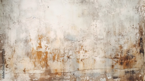 Wallpaper Mural Distressed painted surface. Pale grey, off white, , light gold, antique and aged metal, wall. Vintage texture backdrop. Generative Ai. Torontodigital.ca