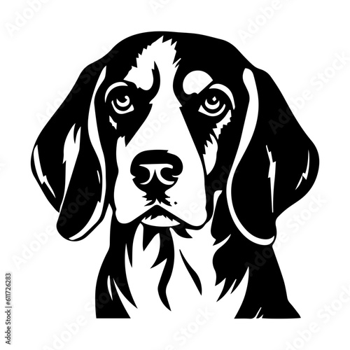 Beagle dog cartoon on white background illustration