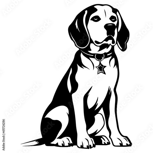 Beagle dog cartoon on white background illustration