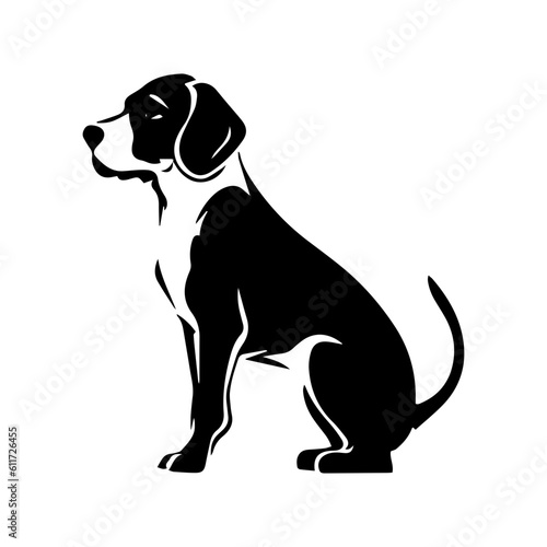 Beagle dog cartoon on white background illustration