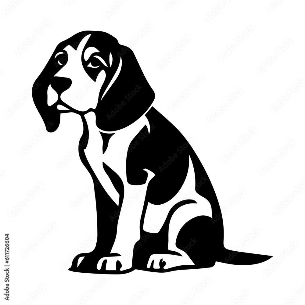 Beagle dog cartoon on white background illustration Beagle dog cartoon on white background illustration