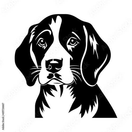Beagle dog cartoon on white background illustration