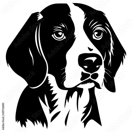 Beagle dog cartoon on white background illustration