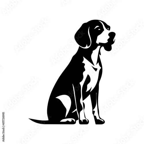 Beagle dog cartoon on white background illustration