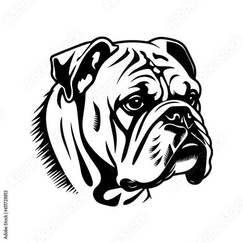 bulldog cartoon on white background illustration © DLC Studio