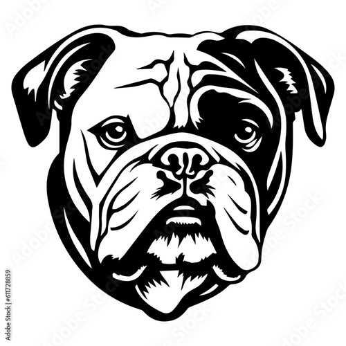 bulldog cartoon on white background illustration