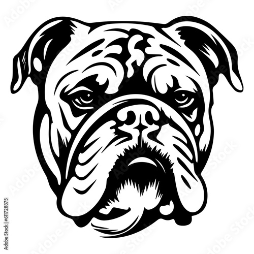 bulldog cartoon on white background illustration