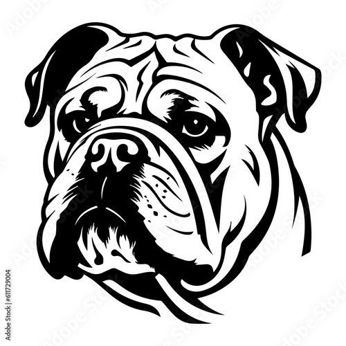 bulldog cartoon on white background illustration