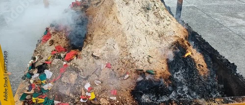 burning of holy incense in a budhdhist monastery
 photo