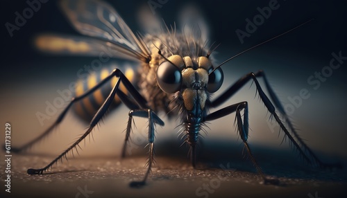 mosquito on human skin at sunset Tiger mosquito Aedes albopictus © Mitchell