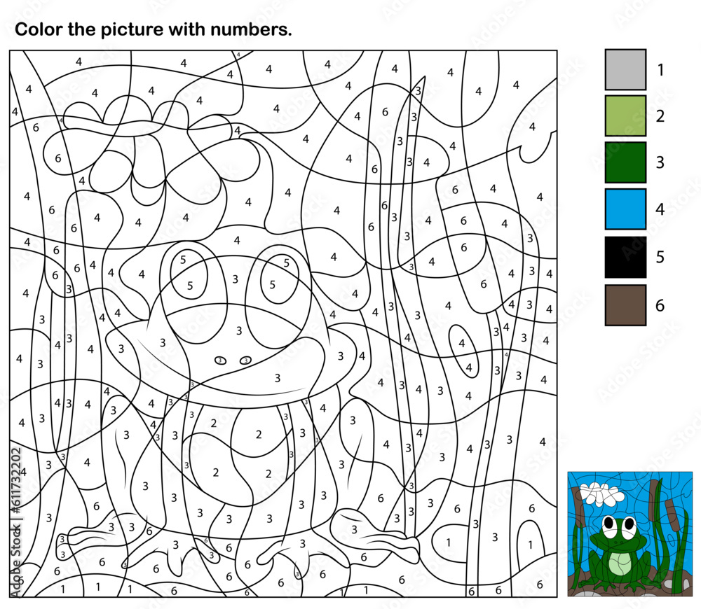 Color By Number Script Coloring page with numbers are represented the colors among the black ...