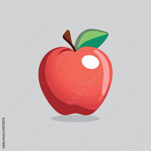 apple fruit cartoon icon illustration. food fruit icon concept isolated