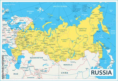 Russia Map - highly detailed vector illustration
