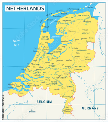 Netherlands Map - highly detailed vector illustration