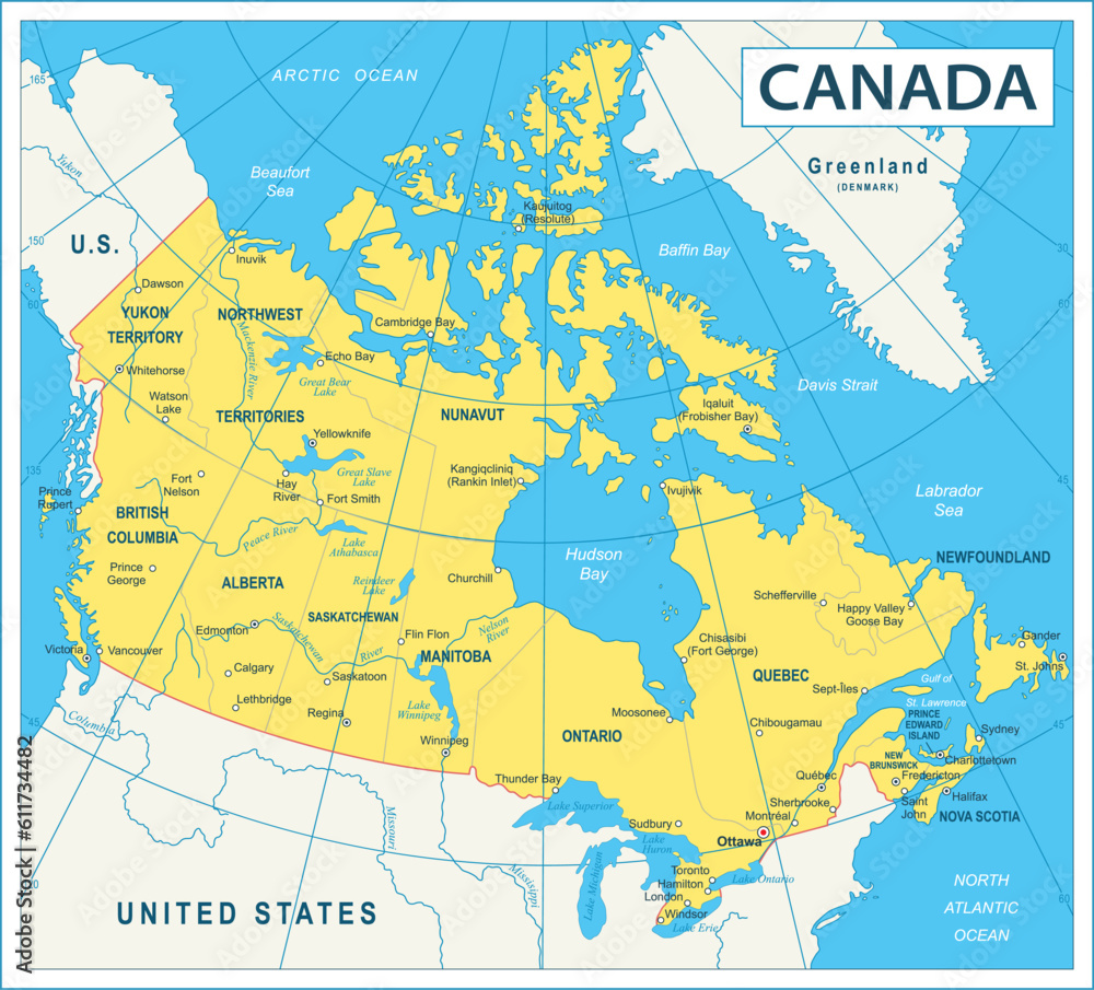 Canada Map - highly detailed vector illustration