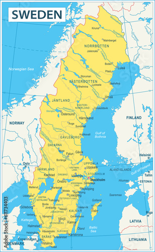 Sweden Map - highly detailed vector illustration