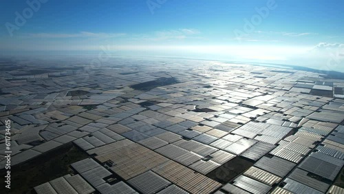 Aerial view of greenhouses in the south of Spain. The heart of El Eljido near Almeria in Andalucia	