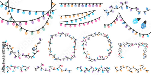 Christmas lights garland. New  Year decoration