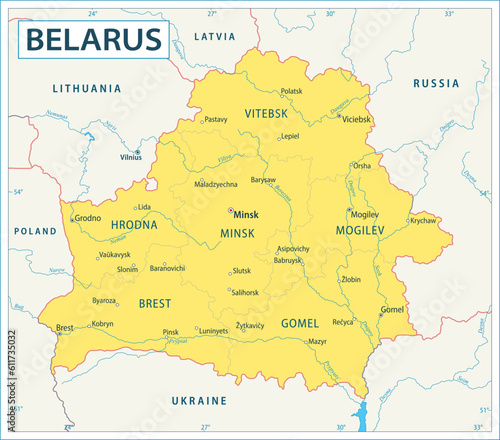 Belarus map - highly detailed vector illustration