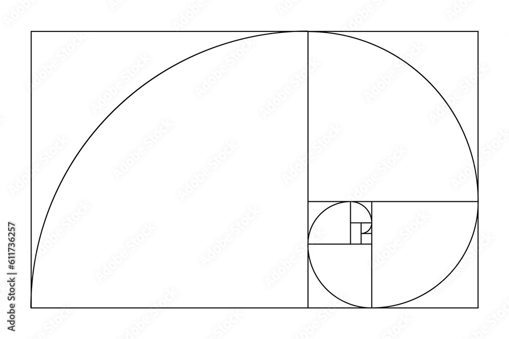 Golden ratio geometric concept set. Divine proportion collection ...