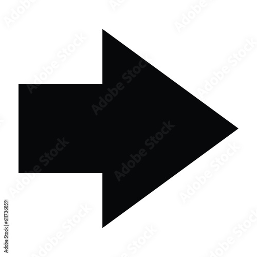 Arrow icon. Modern simple arrow or cursor. Directional arrow flat style isolated on white background. Vector illustration