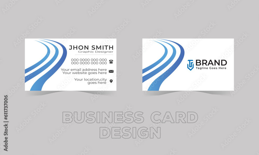 abstract visiting card for business. Abstract shape and blue color with vector format abstract visiting card for business. Abstract shape and blue color with vector format