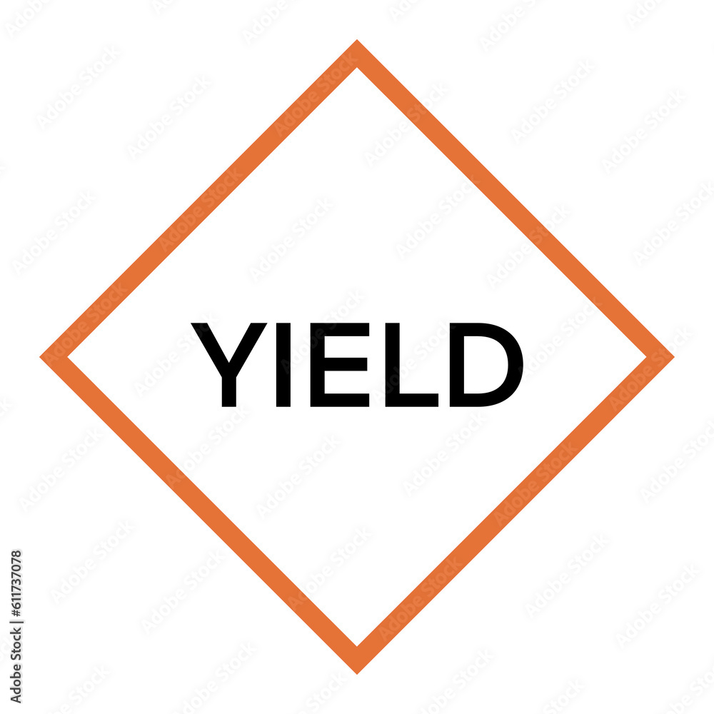 Road Sign Simple Vector PNG Quote Yield Orange Road Sign Simple Vector PNG Quote Yield Orange