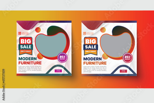 minimal square banner template. Suitable for social media posts and web ads. Modern marketing square banner.