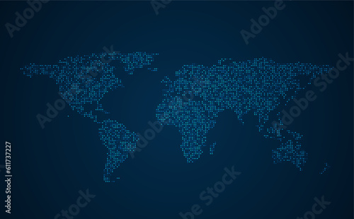 Dotted world map.Futuristic style