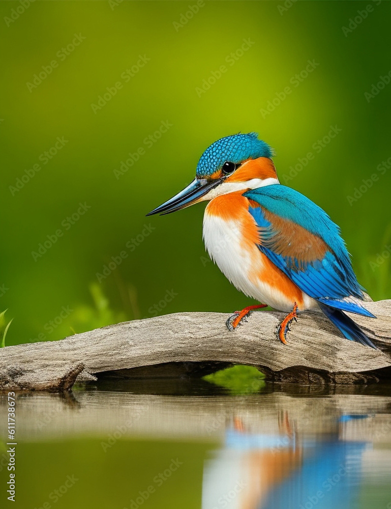 kingfisher on the branch generative AI