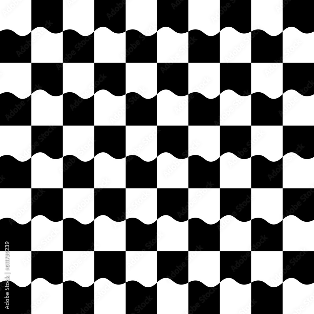 DISTORTED CHECKERED PATTERN. VECTOR SEAMLESS PATTERN DISTORTED CHECKERED PATTERN. VECTOR SEAMLESS PATTERN