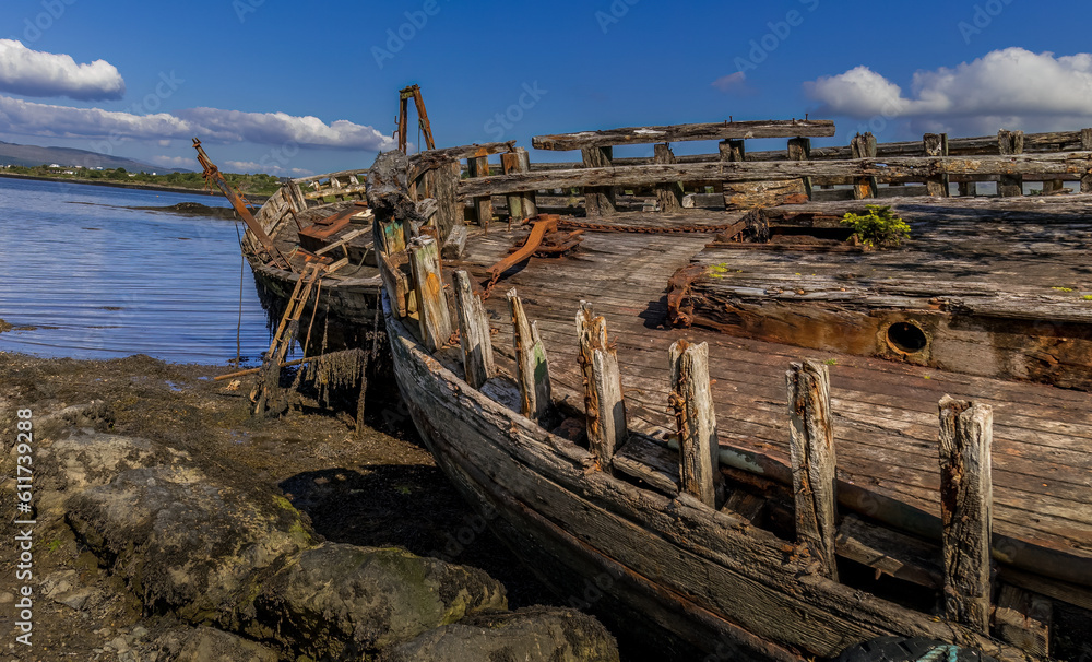Salen's 3 ships - iconic boat wrecks on the shore line on the Isle of Mull