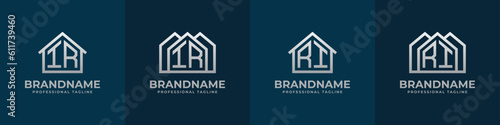 Letter IR and RI Home Logo Set. Suitable for any business related to house, real estate, construction, interior with IR or RI initials.