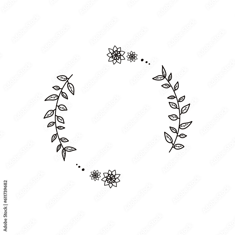 Hand drawn floral frame Hand drawn floral frame