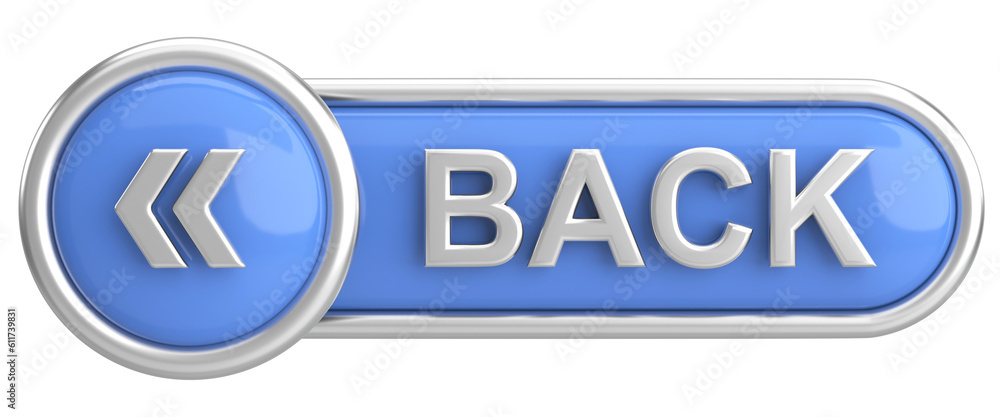 Previous button. Back button. 3D illustration. Previous button. Back button. 3D illustration.