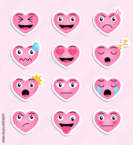 Red heart feeling expression sticker