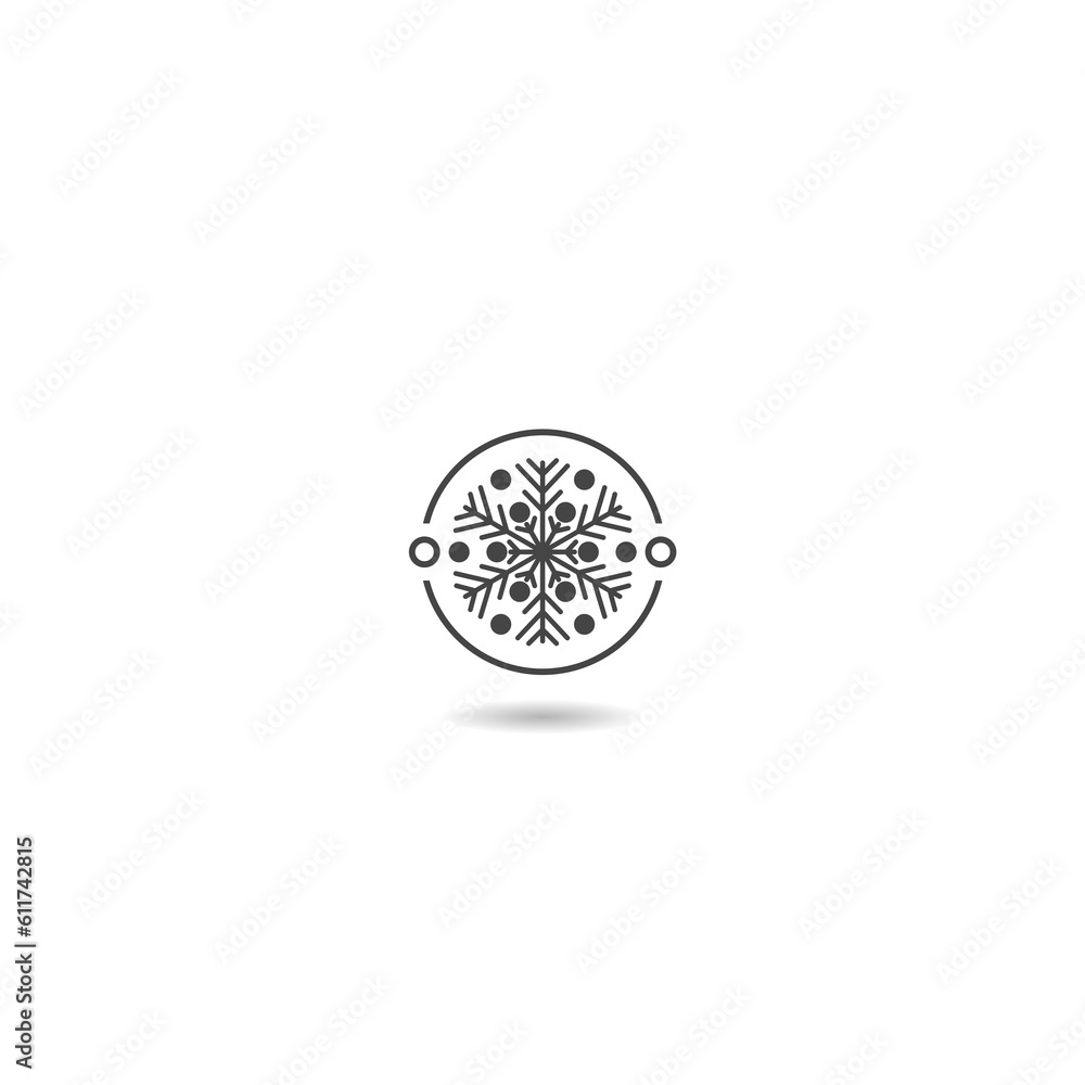 Freezer control icon logo with shadow Freezer control icon logo with shadow
