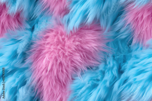 Nahtlos wiederholendes Muster - Rosa Blau Flauschig weiches Fell oder Pelz Textur