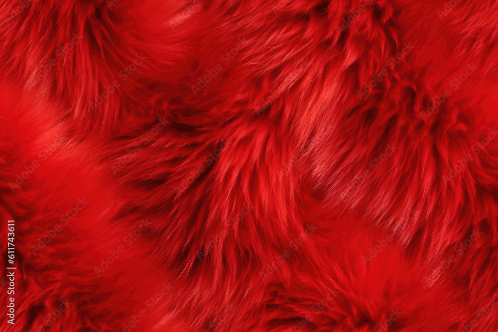 Nahtlos wiederholendes Muster - Rotes Flauschig weiches Fell oder Pelz Textur Nahtlos wiederholendes Muster - Rotes Flauschig weiches Fell oder Pelz Textur