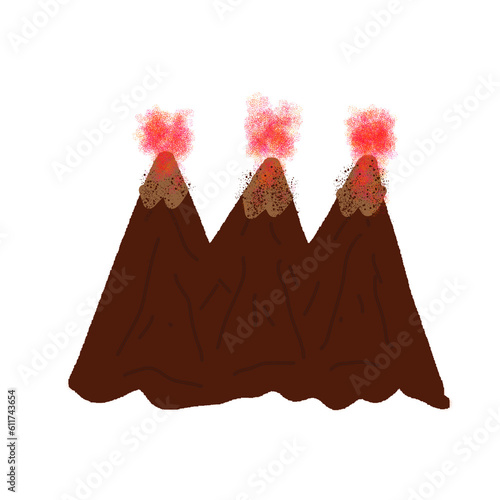 Three Erupting Volcanoes 