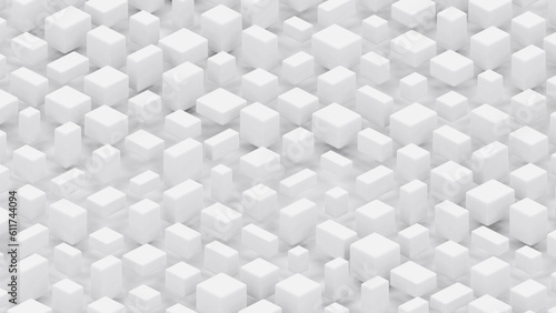 Fototapeta Naklejka Na Ścianę i Meble -  Many white cuboids geometrical graphics - cg concept - abstract 3D rendering