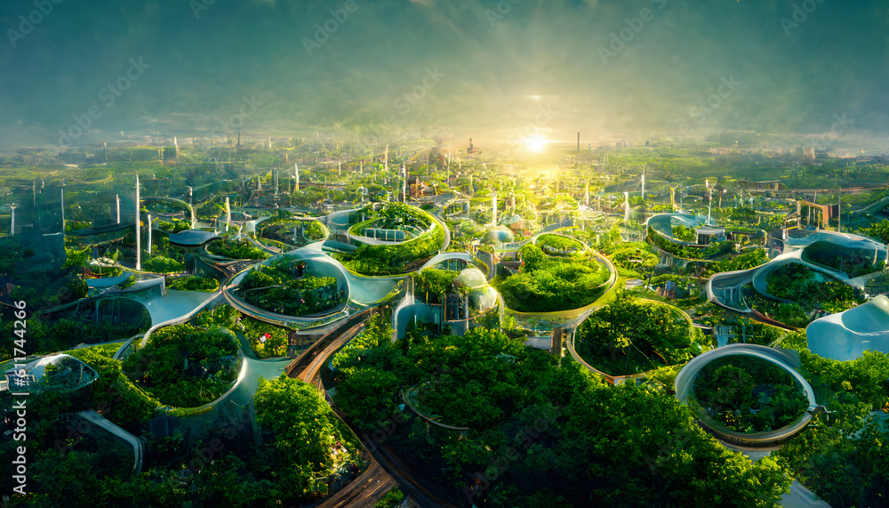 Utopia futuristic city generative AI II