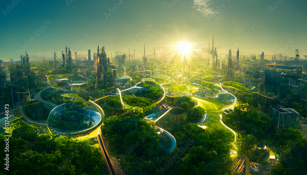 Utopia futuristic city generative AI III