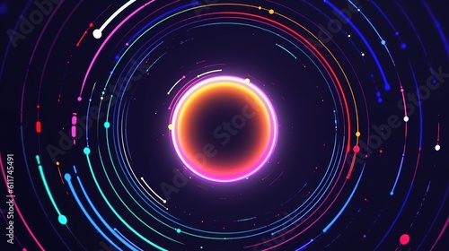Red and blue spiral. Circle orbit rotation. abstract background with space for text. generative ai