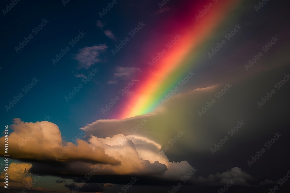 Rainbow In The Clouds. Creative resource, AI Generated